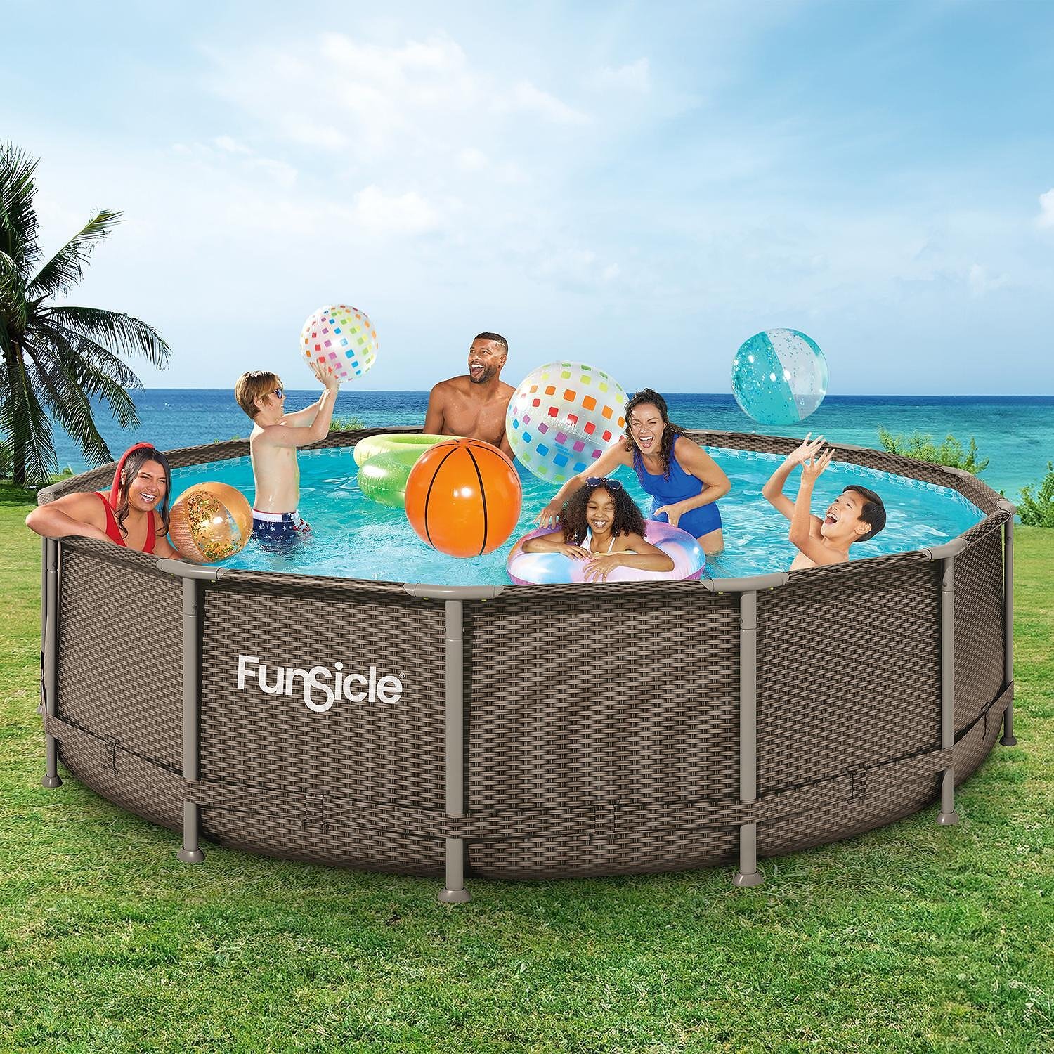 Polygroup Pool Сглобяем кръгъл басейн FunSicle Oasis Pool | Polygroup